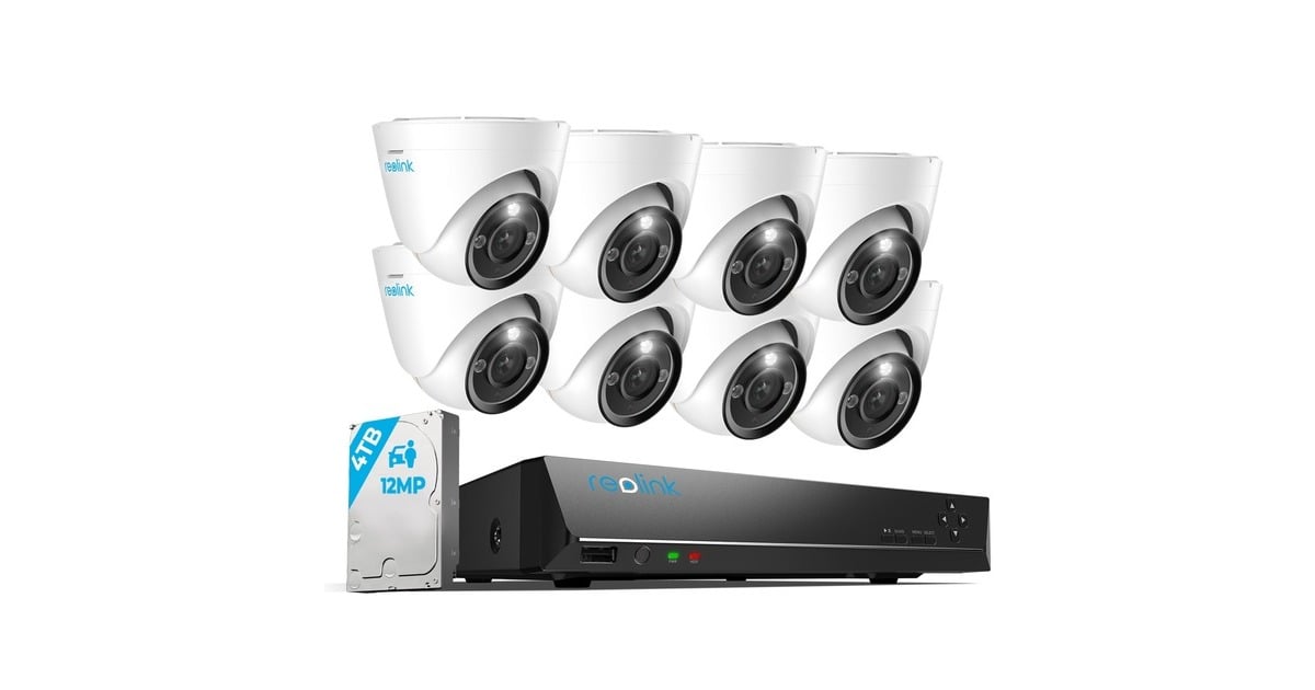 ReolinkRLK16-1200D8-A 4MM beveiligingsset  beveiligingscamera  (Wit, 8 stuks, 12MP Ultra HD, PoE, 4 TB)