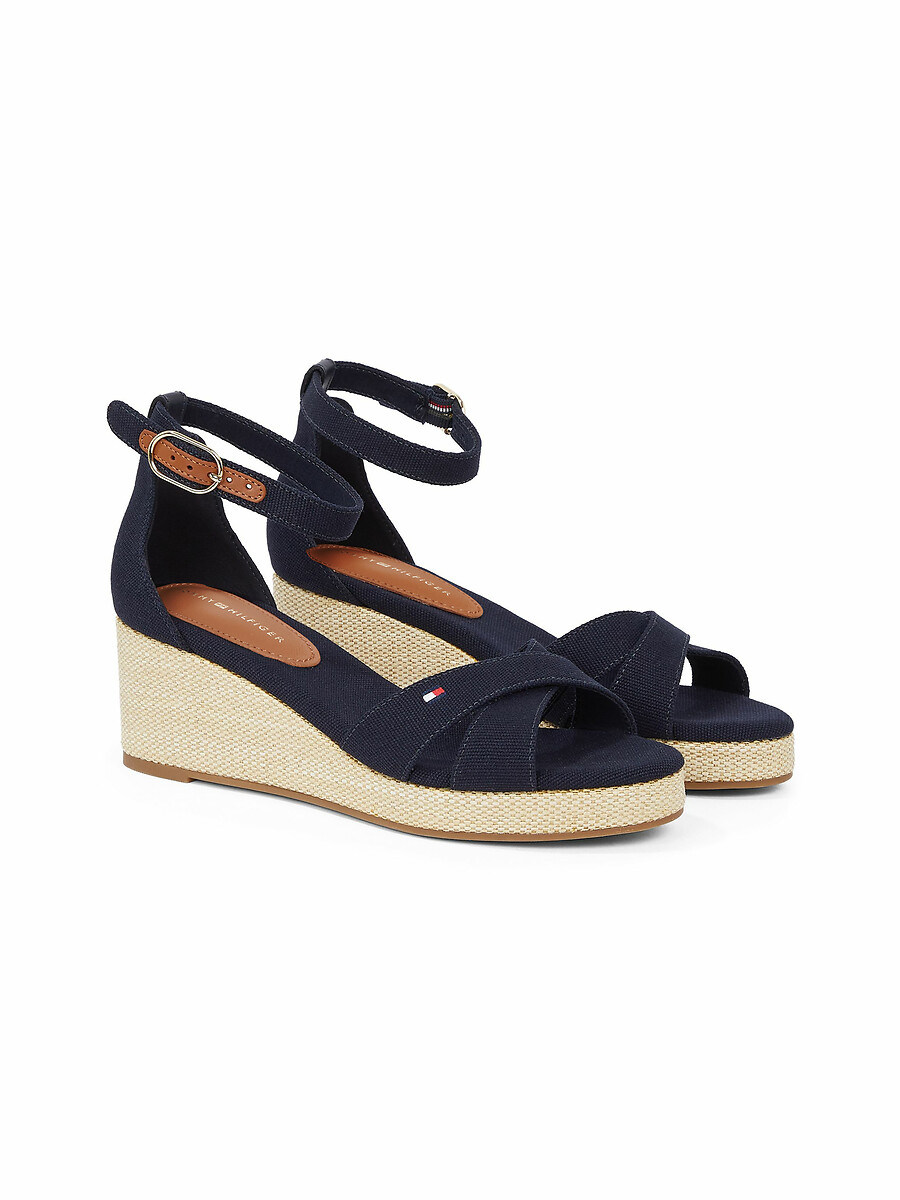 TOMMY HILFIGER<br>Sandálias de plataforma cruzadas Bandeira