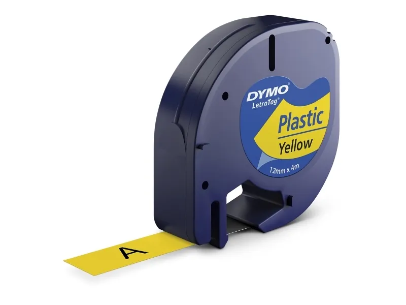 LabeltapeDYMO® LetraTAG 12mm x 4m gul plasttape
