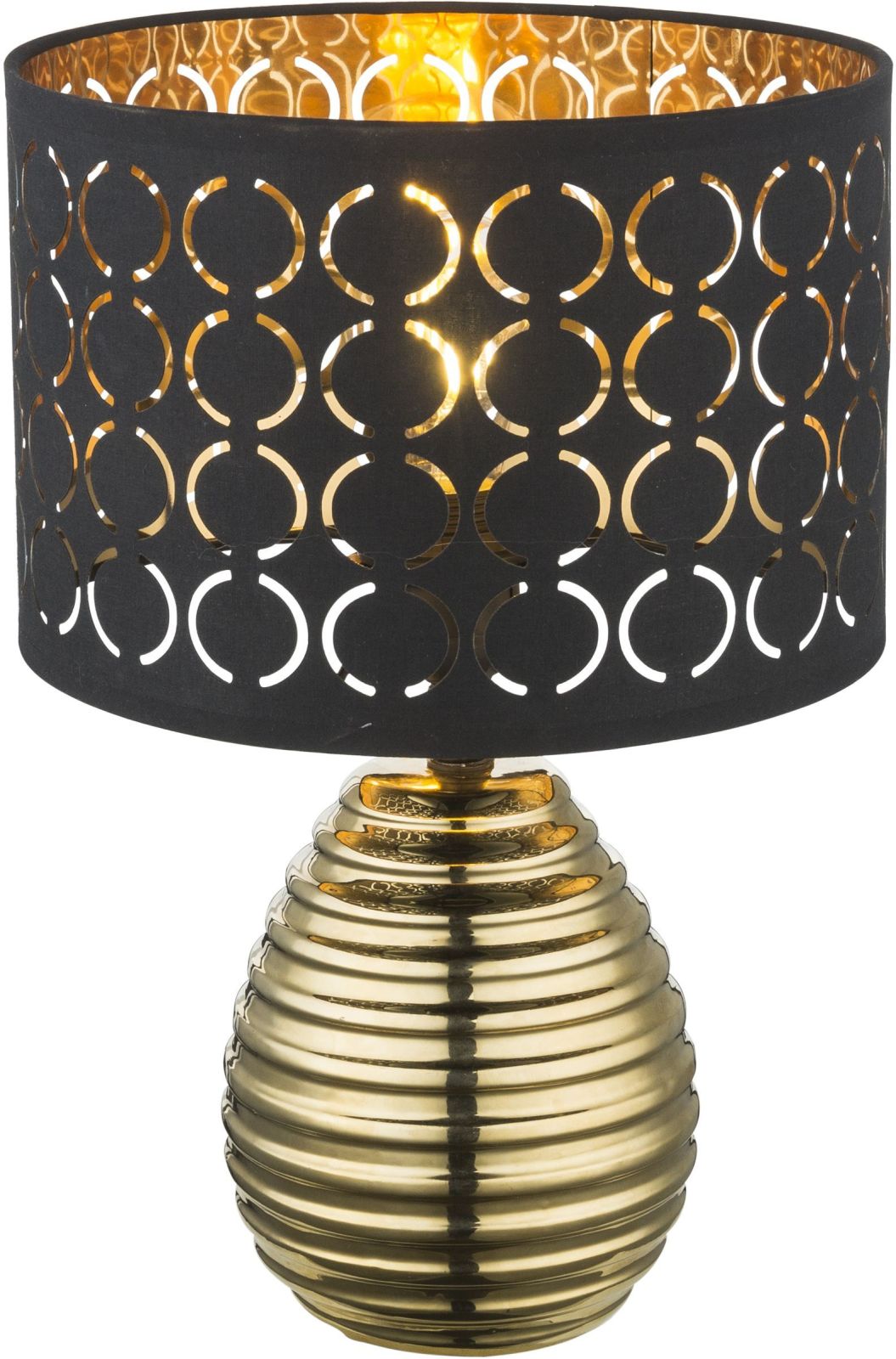 Tischleuchte - gold-schwarz - 38 cm hoch