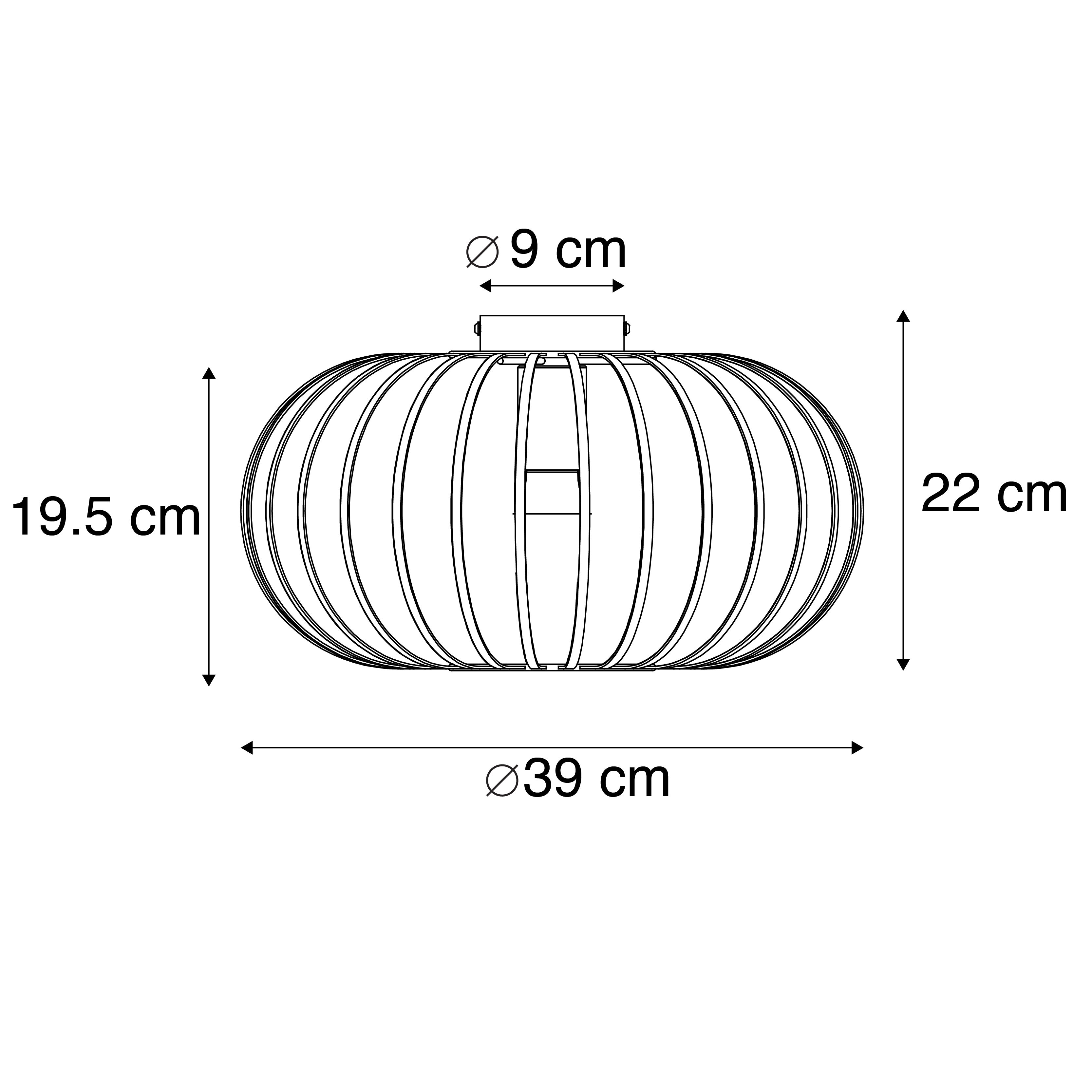 Design plafondlamp zwart 39 cm - Johanna