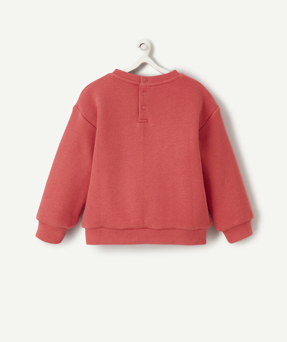 SWEAT BÉBÉ GARÇON EN FIBRES RECYCLÉES ROSE AVEC PATCH
