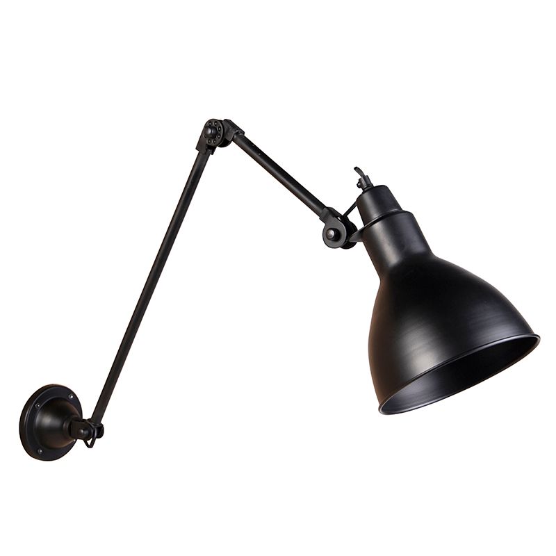 Industriële wandlamp zwart verstelbaar - Wye