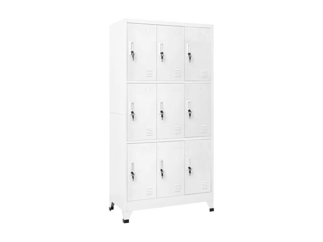 Armoire à casier avec 9 compartiments Acier 90x45x180 cm Gris