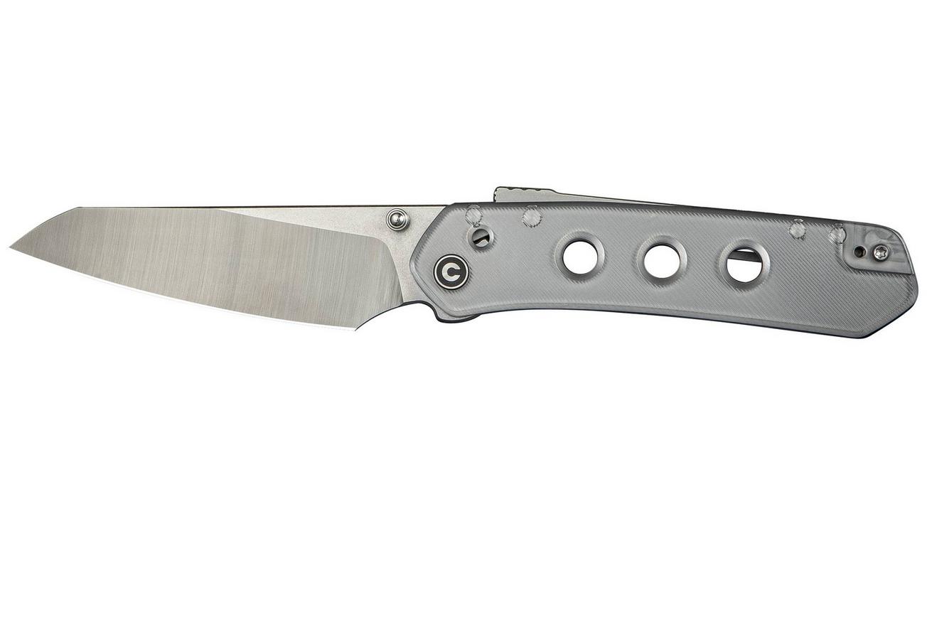 Civivi Vision FG C22036-7 Satin Nitro-V, Stonewashed Flat, Polished Clear Lexan, zakmes, Snecx Tan design