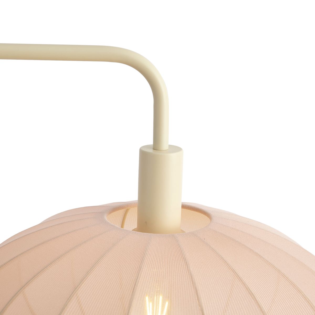 Japandi vloerlamp beige met stoffen crème kap - Bida