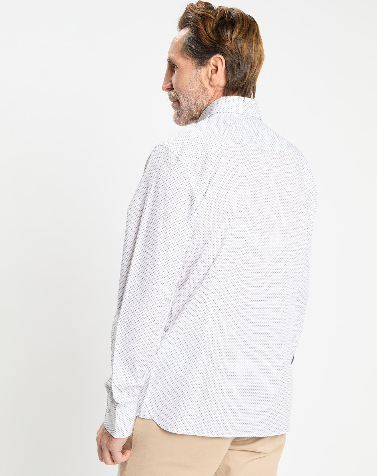 Hackett London Chemise Slim Fit à micro imprimé géométrique blanche