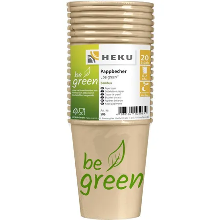 Heku Pappbecher be green 20 Stk.