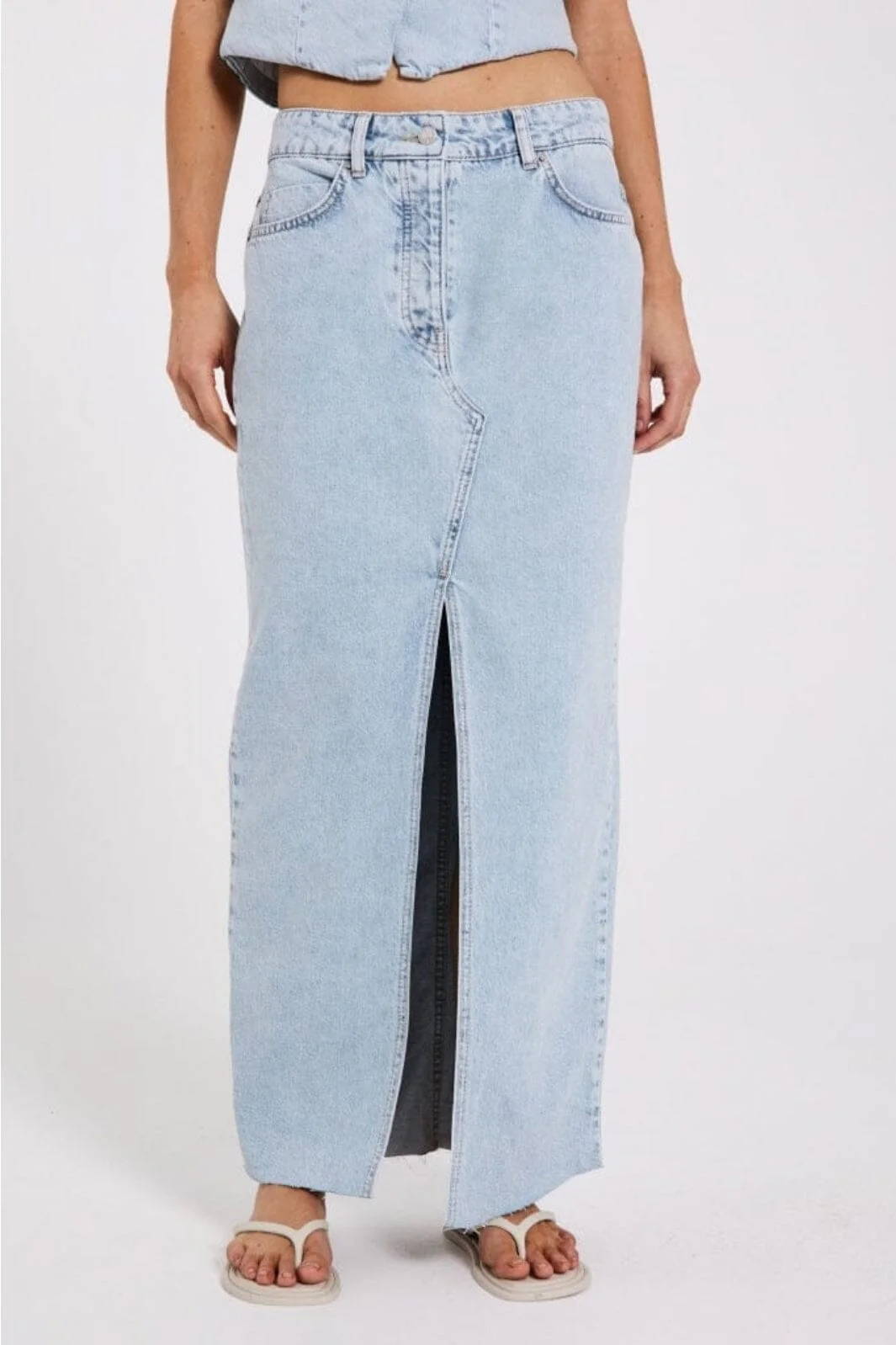 NORR Ninni Maxi Denim Skirt