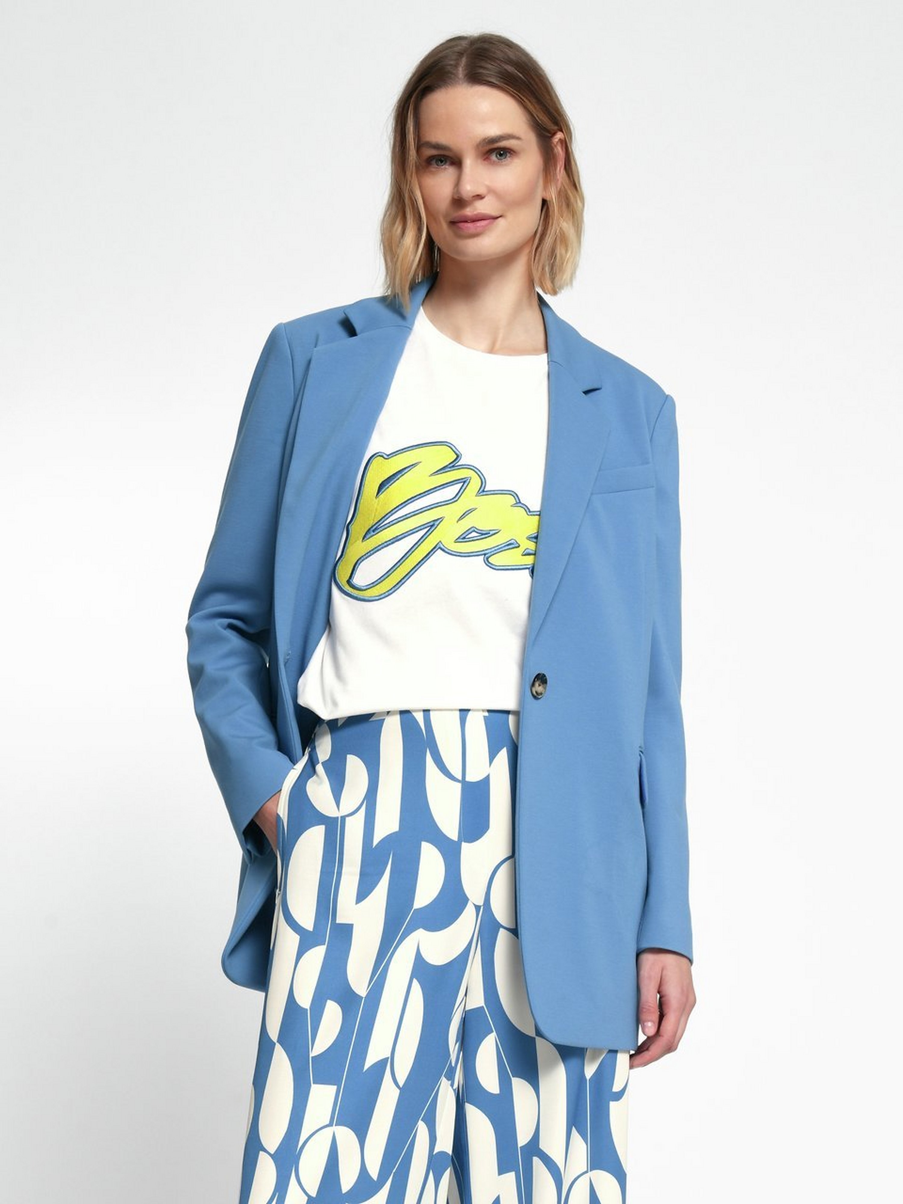 Jersey-Blazer im Oversized-Schnitt