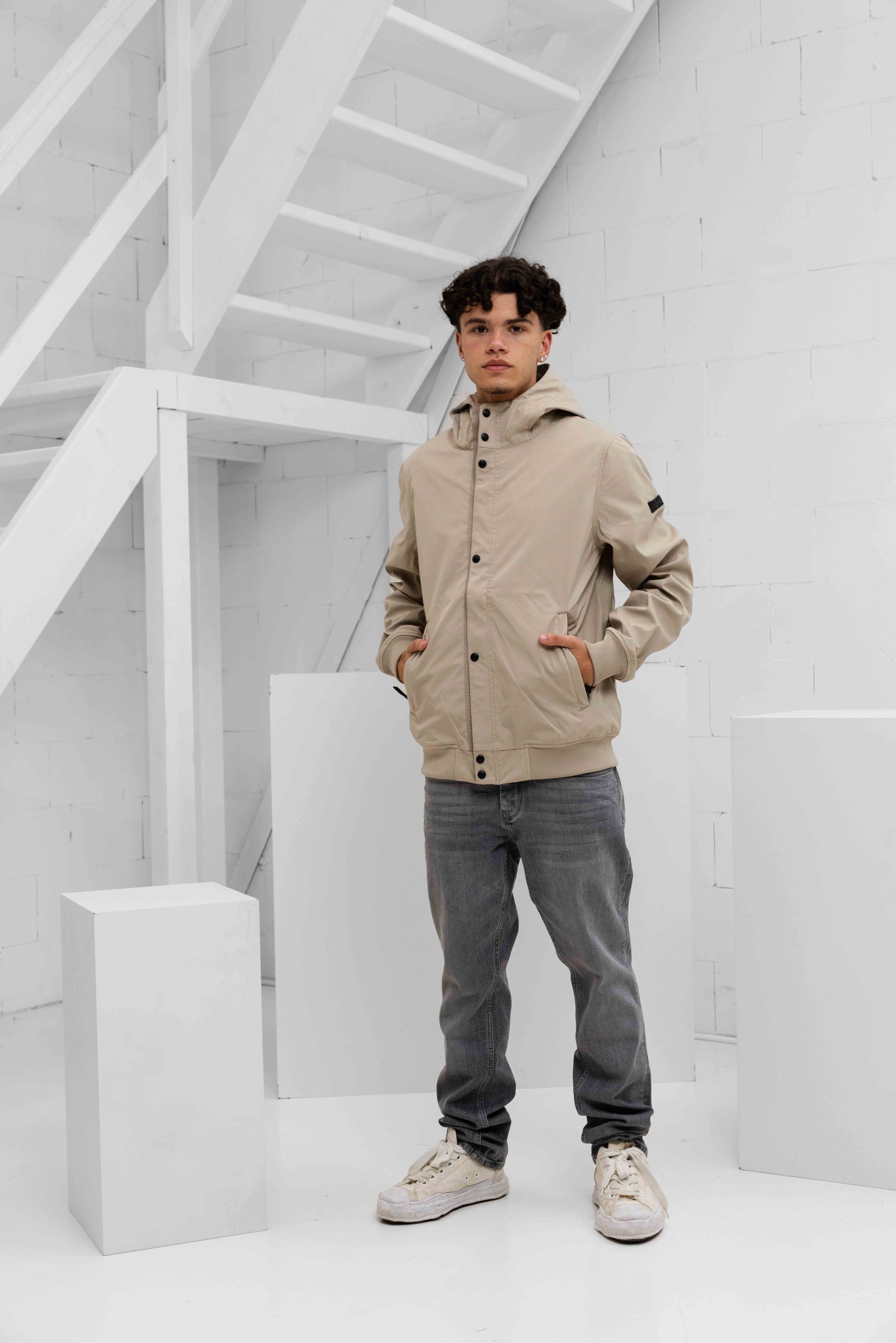 Malelions Placket Softshell Jas Heren Beige