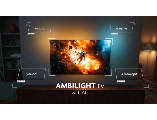PHILIPS - TV OLED 4K 121 cm 48OLED810 Ambilight 144Hz - pied pivotant