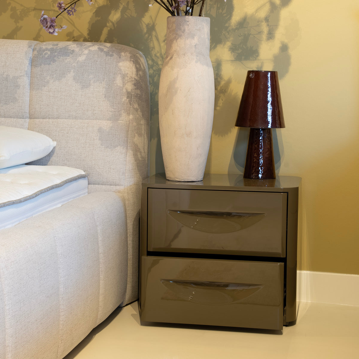 DÃJA Living - Nachtkastje Kaki Groen Glossy MDF - 58x41x51cm - Setra