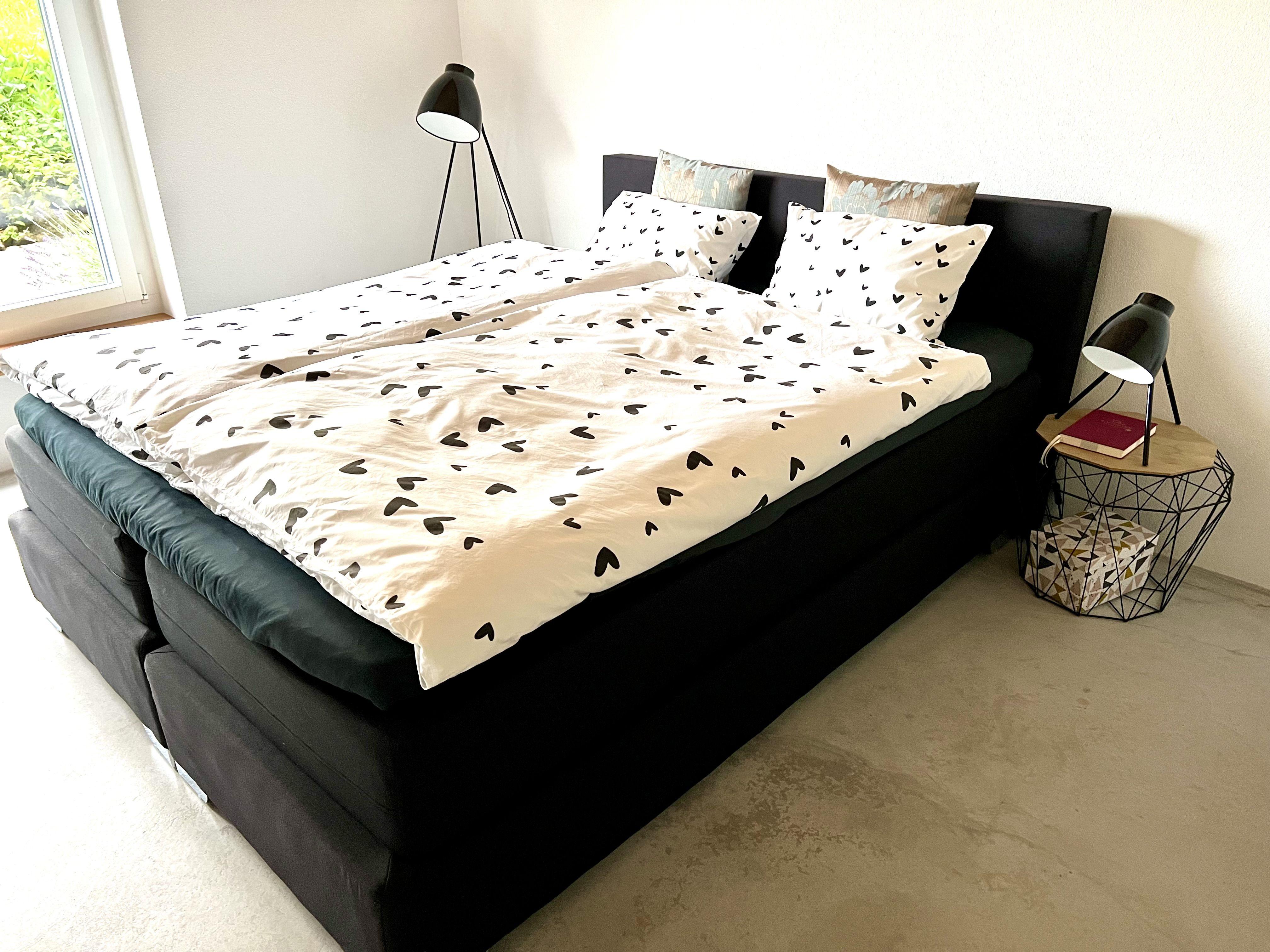 Boxspring Stof PRESIDENT 180 x 200 cm Zwart