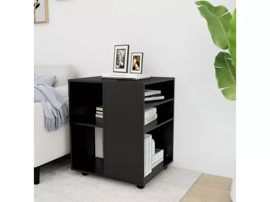 Armoire à roulettes Noir 60x53x72 cm Bois d’ingénierie