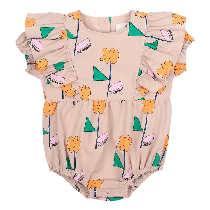 Jelly Mallow Barboteuse Fleurs Orange | Beige