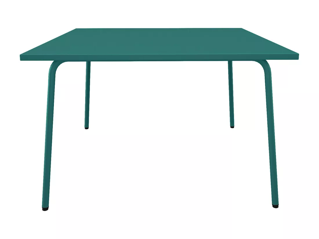 Table de jardin carrée L.120 cm en métal - Bleu canard - MIRMANDE de MYLIA