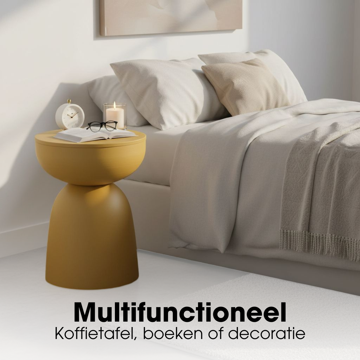 Mica Decorations Elliott Bijzettafel - 45x32cm - Okergeel