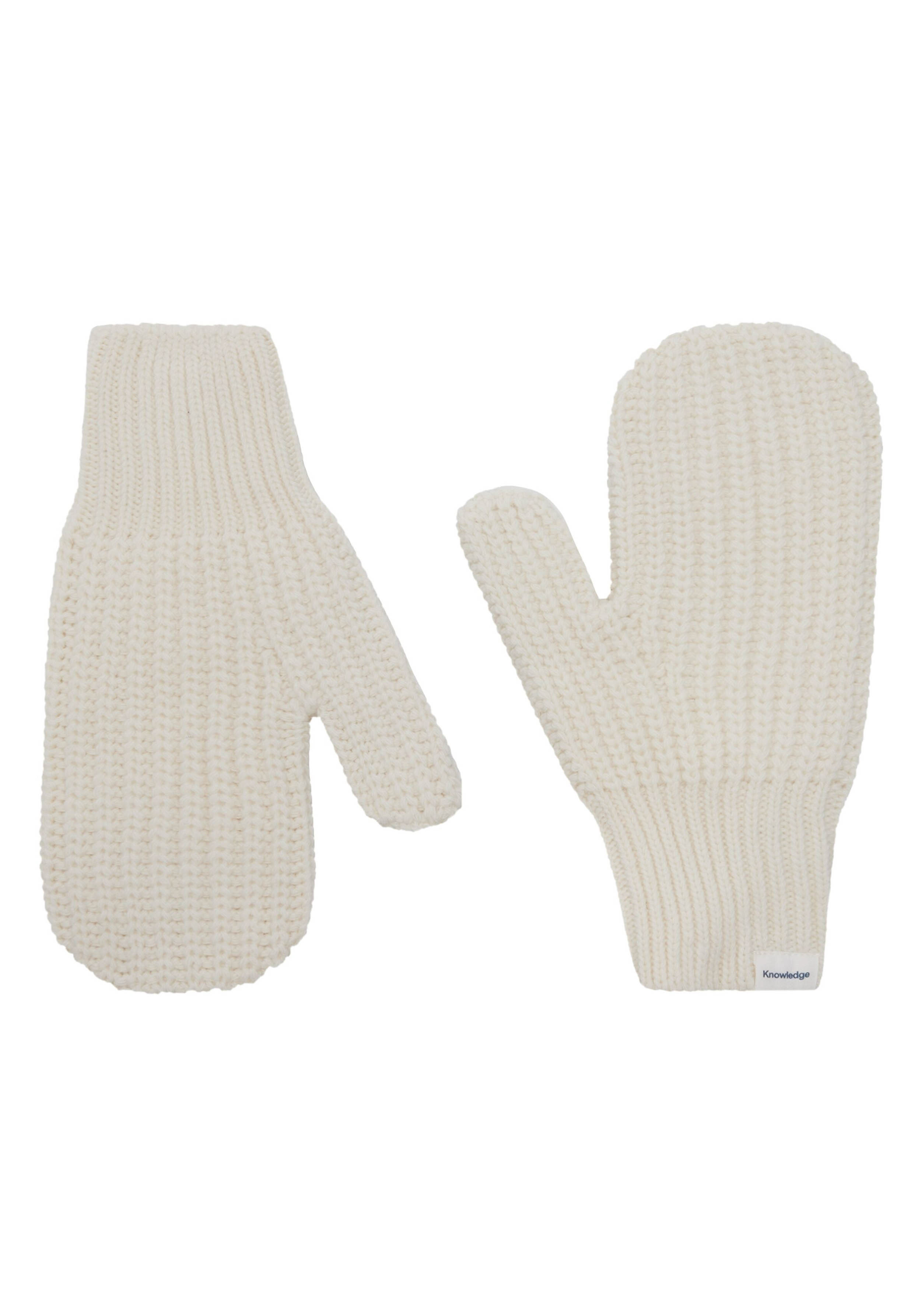 Knowledge Cotton Apparel Handschuhe Patent Knit Gloves Egret