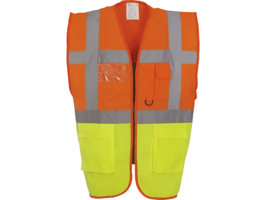 Gilet de travail RETRO multipoches jaune orange