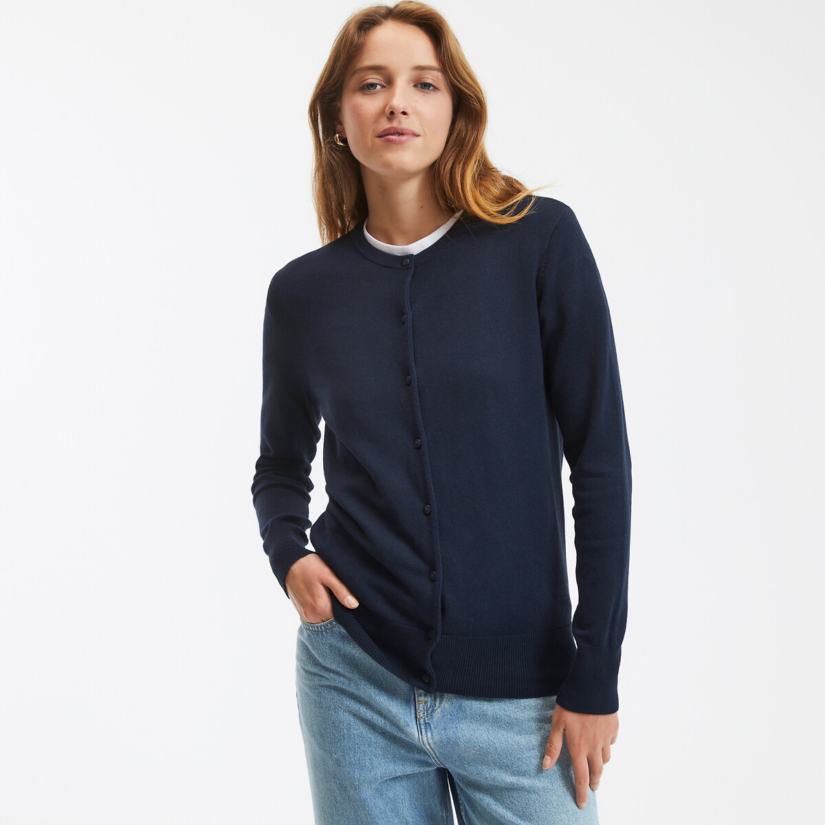 COLEÇÃO LA REDOUTE<br>Colete justo com gola redonda