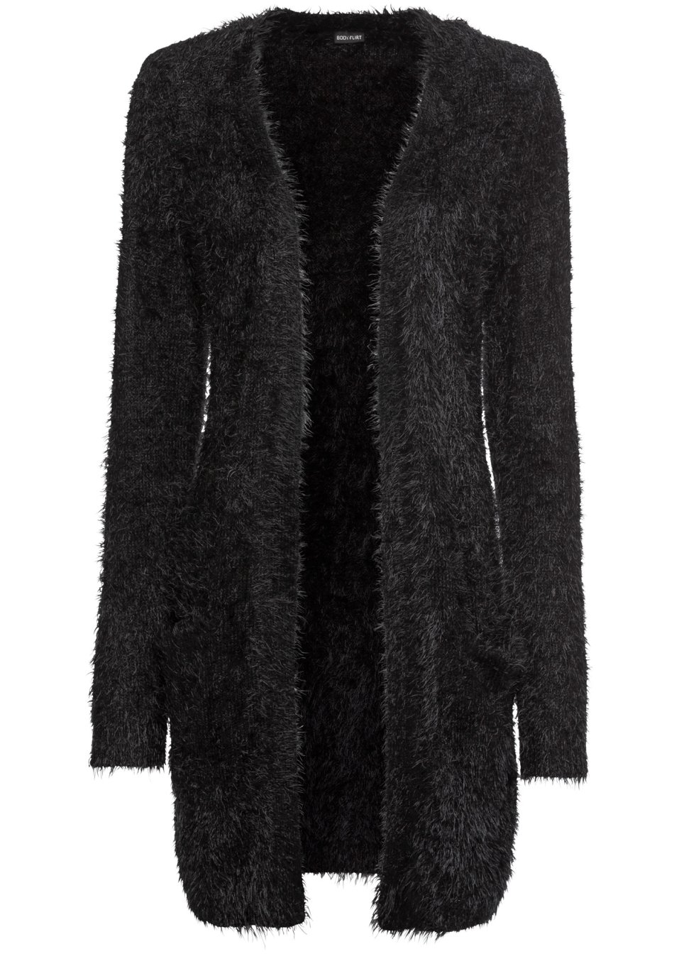 Gilet long en maille duveteux