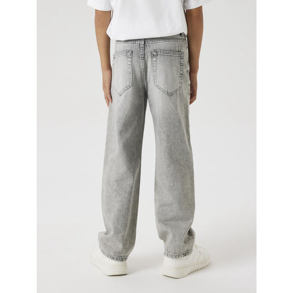 Køb Name It Light Grey Denim Ryan Straight Jeans Noos