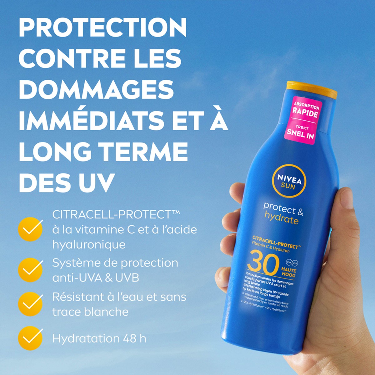 Lait solaire SPF 30 - Protect & Hydrate - Corps - 200 ml