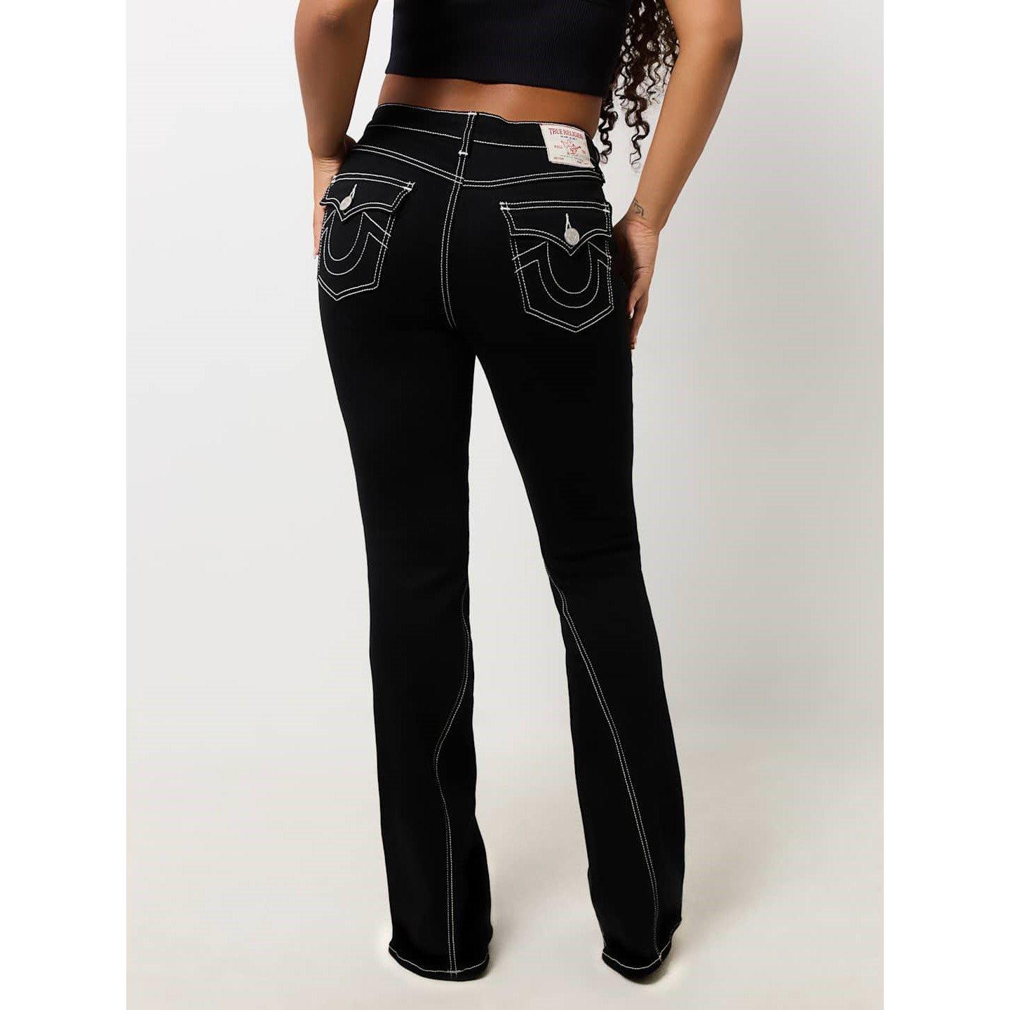 True Religion Joey Mid Rise Flap Flared Jeans