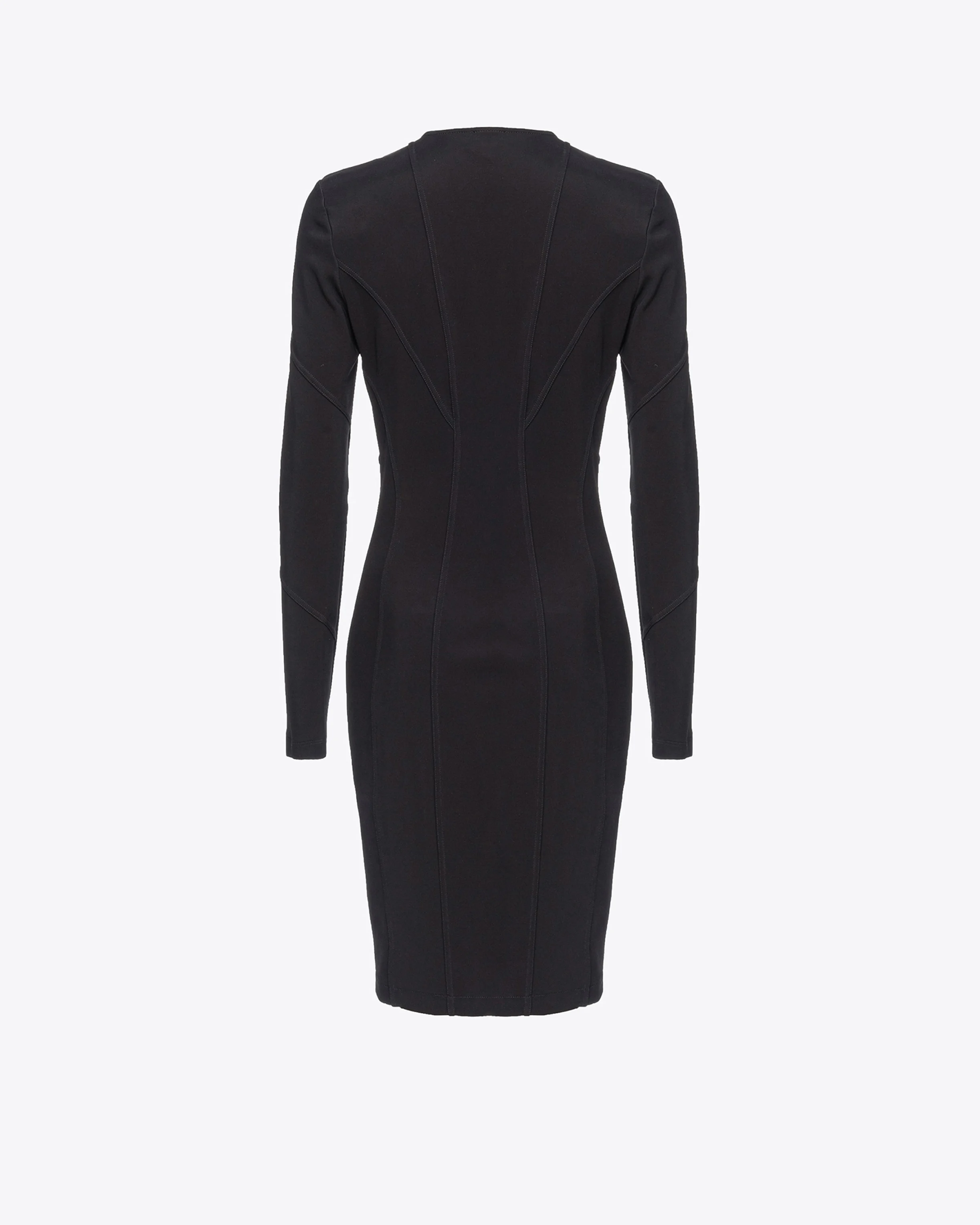 Robe mi-longue surpiquée | Noir