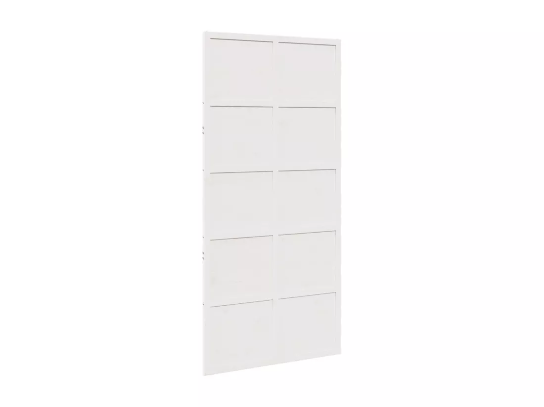 Porte de grange blanc 100x208 cm bois massif de pin