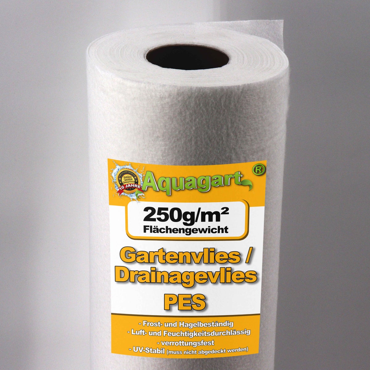 80m² Geotextielvlies, tuinvlies, onkruidbestrijdingsvlies, vijvervlies, 250g, 1,6m