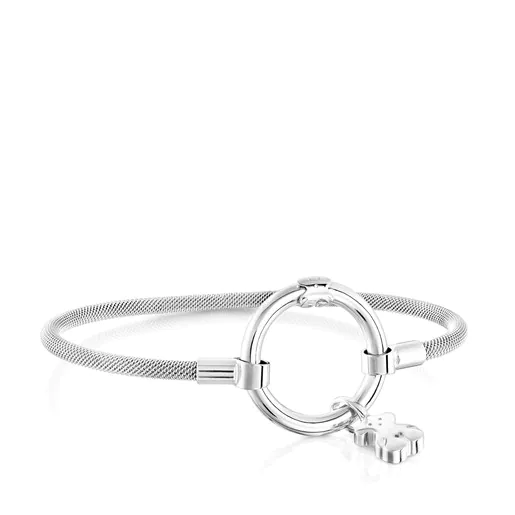 Pulseira de prata e aço