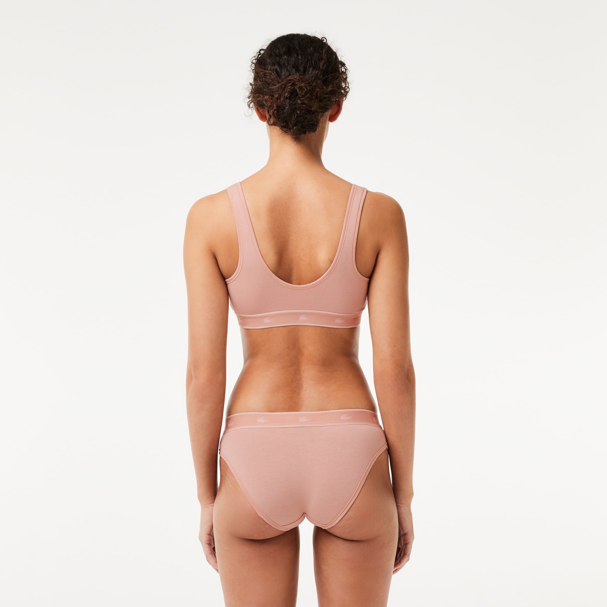 Brassière triangle en coton stretch Brassières - Rose - Lacoste - Femme