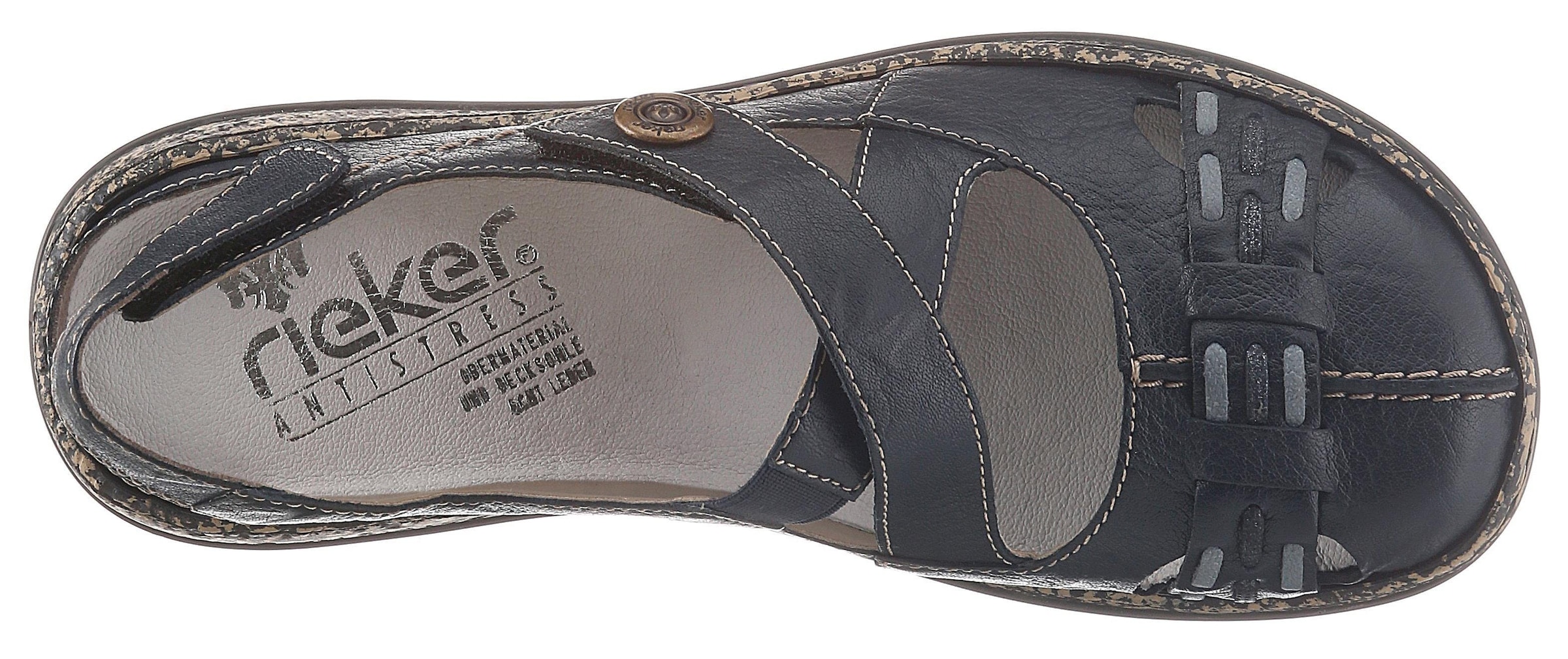 Rieker Klettschuh  , Sommerschuh, Keilabsatz, Riemchensandale, mit Kontrastnähten