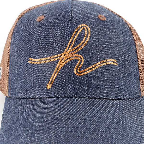 Helstons - Casquette Denim Bleu / Marron