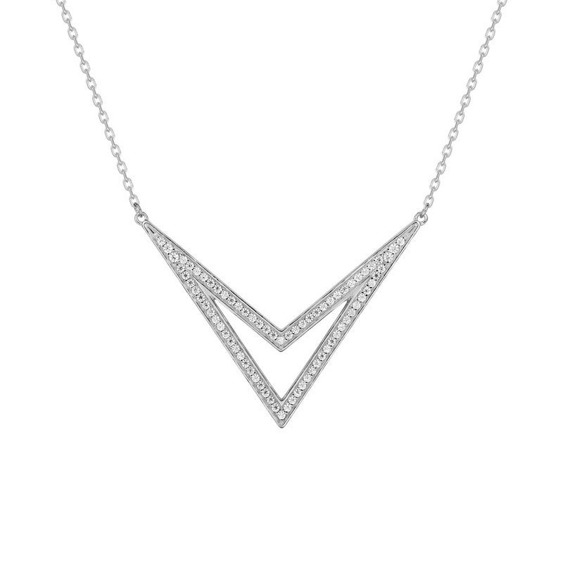 Collier Femme - Oxyde de zirconium - Argent 925 - Longueur : 42 cm