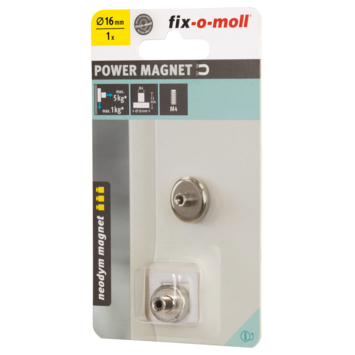 Magneet Neodymium schroefdop met zilver 16mm