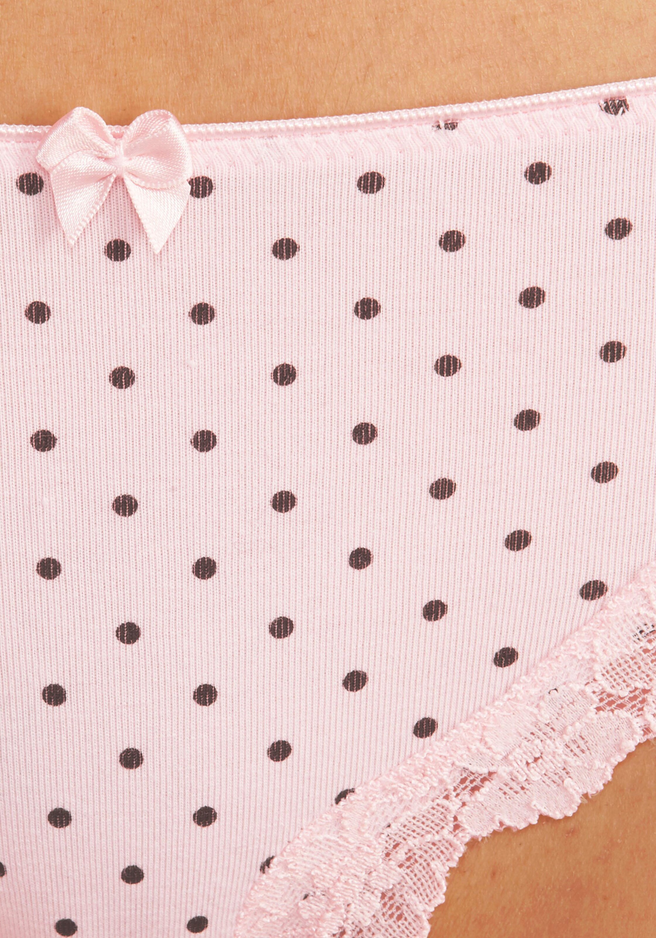 LASCANA Slip in rosé-gepunktet, gestreift, uni