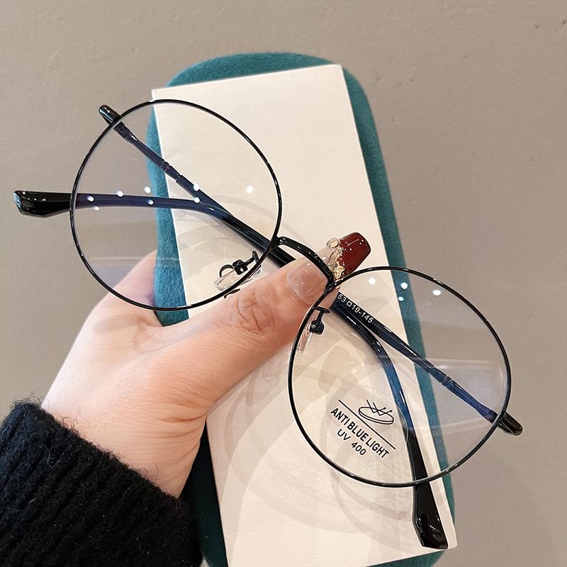 Aisyi - Ronde metalen bril met blauwlichtfilter