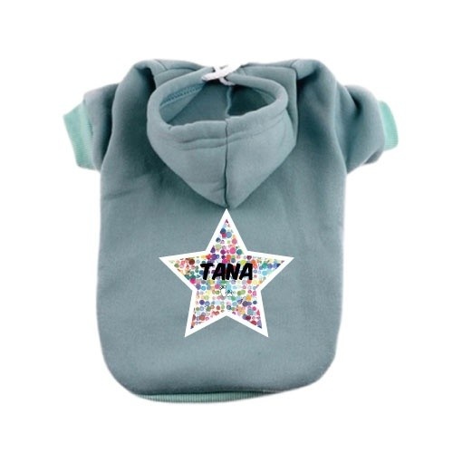 Moletom com capuz e estampa de estrela para cães, azul claro