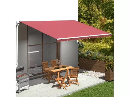 Tissu de remplacement pour auvent Bordeaux rouge 5x3,5 m