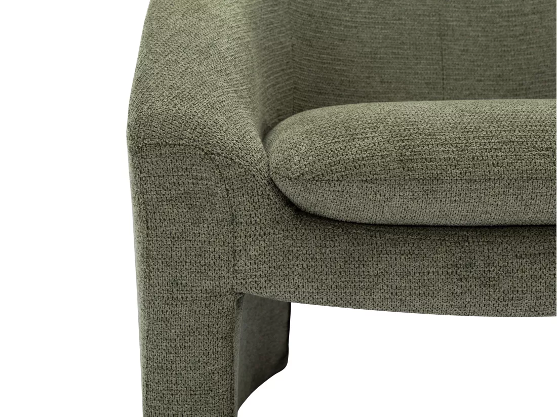 Fauteuil en tissu vert OSSANA