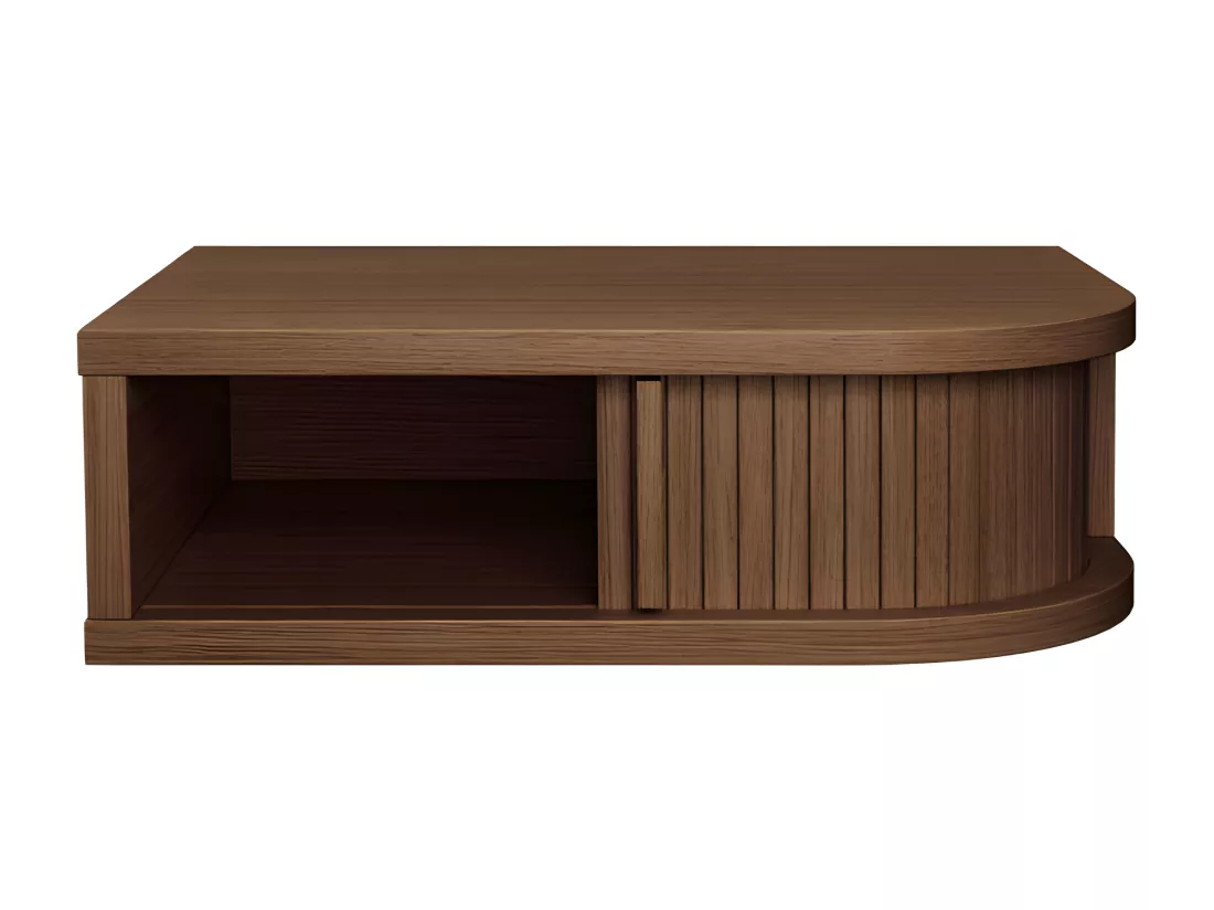 Farsta tambour - Table de chevet murale en bois - Bois foncé