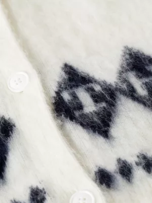Cardigã Fair Isle Oversized com Decote em V