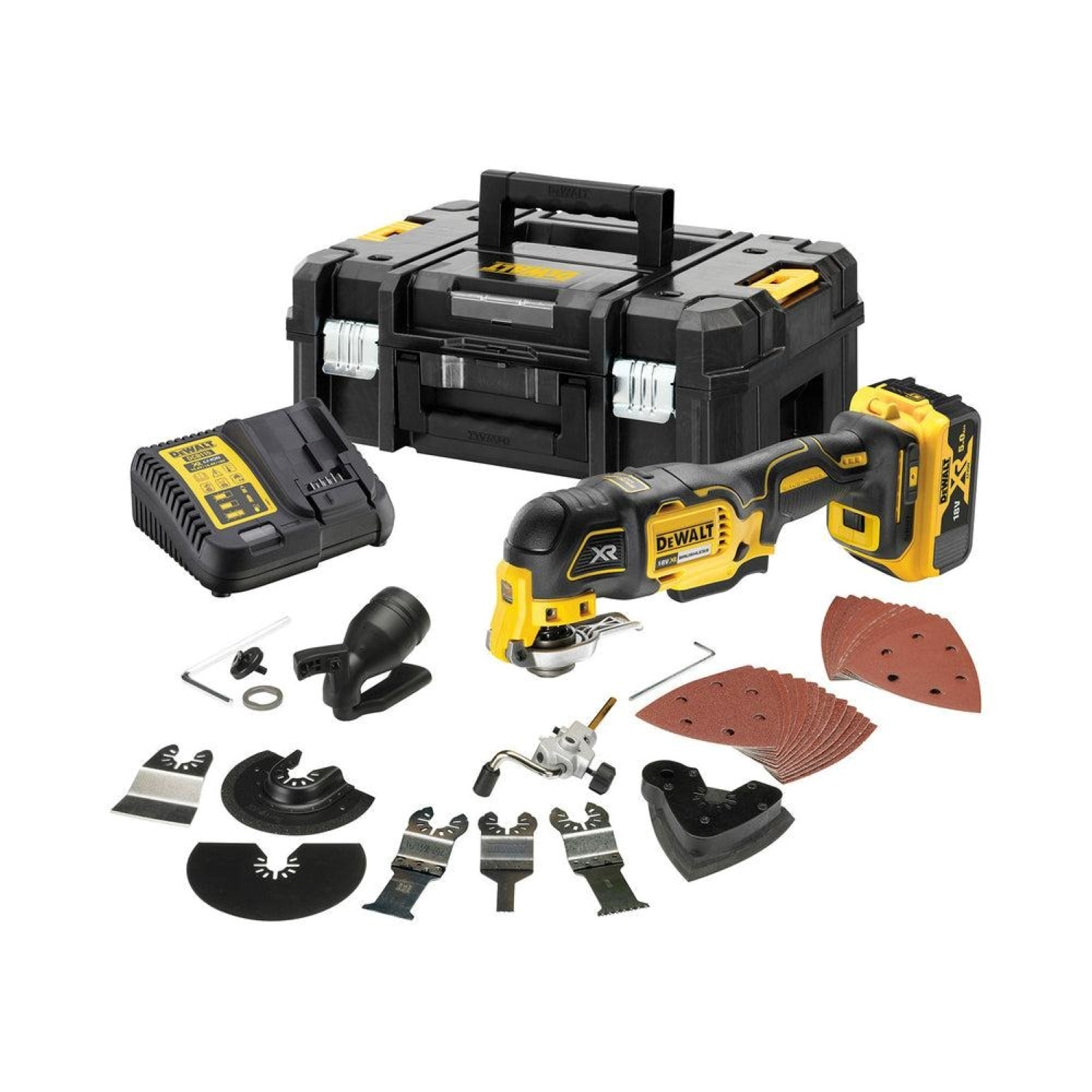 DeWALT DCS356P2-QW 18V XR Li-Ion accu oscillerende multitool set (2x 5.0Ah accu) in TSTAK koffer - koolborstelloos