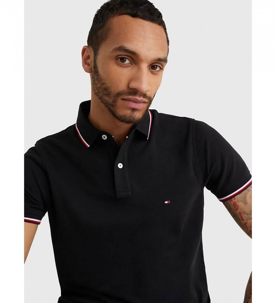 Polo Tommy Hilfiger Core Tipped Slim preta