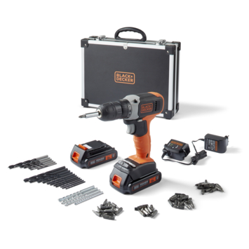BLACK+DECKER accuboormachine BCD001C2AFC-QW + 72-delige accessoireset