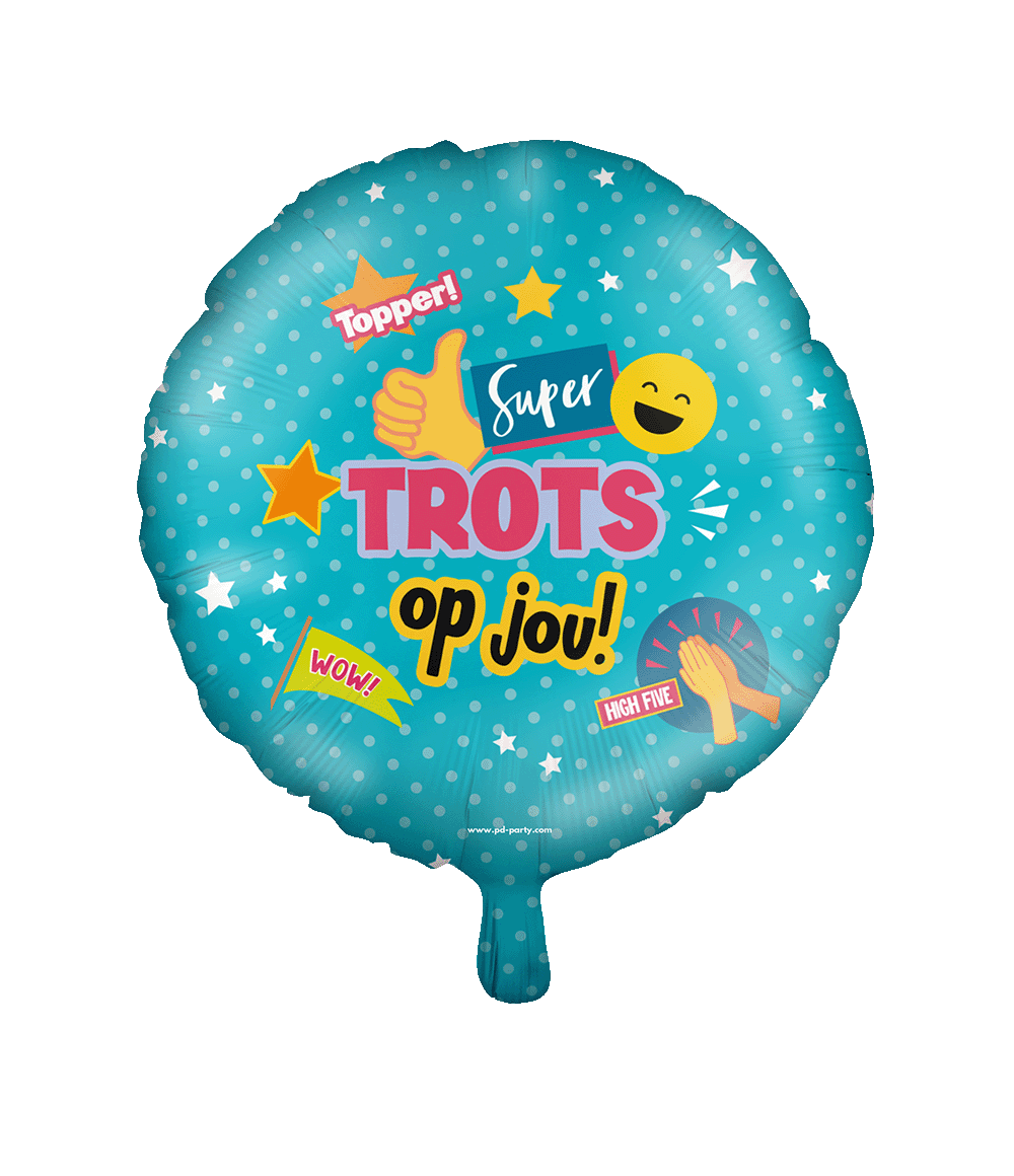 Trots Op Jou Helium Ballon Blauw Inclusief Rietje Leeg 46cm