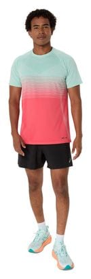Maillot manches courtes Asics Seamless Rouge/Vert Homme